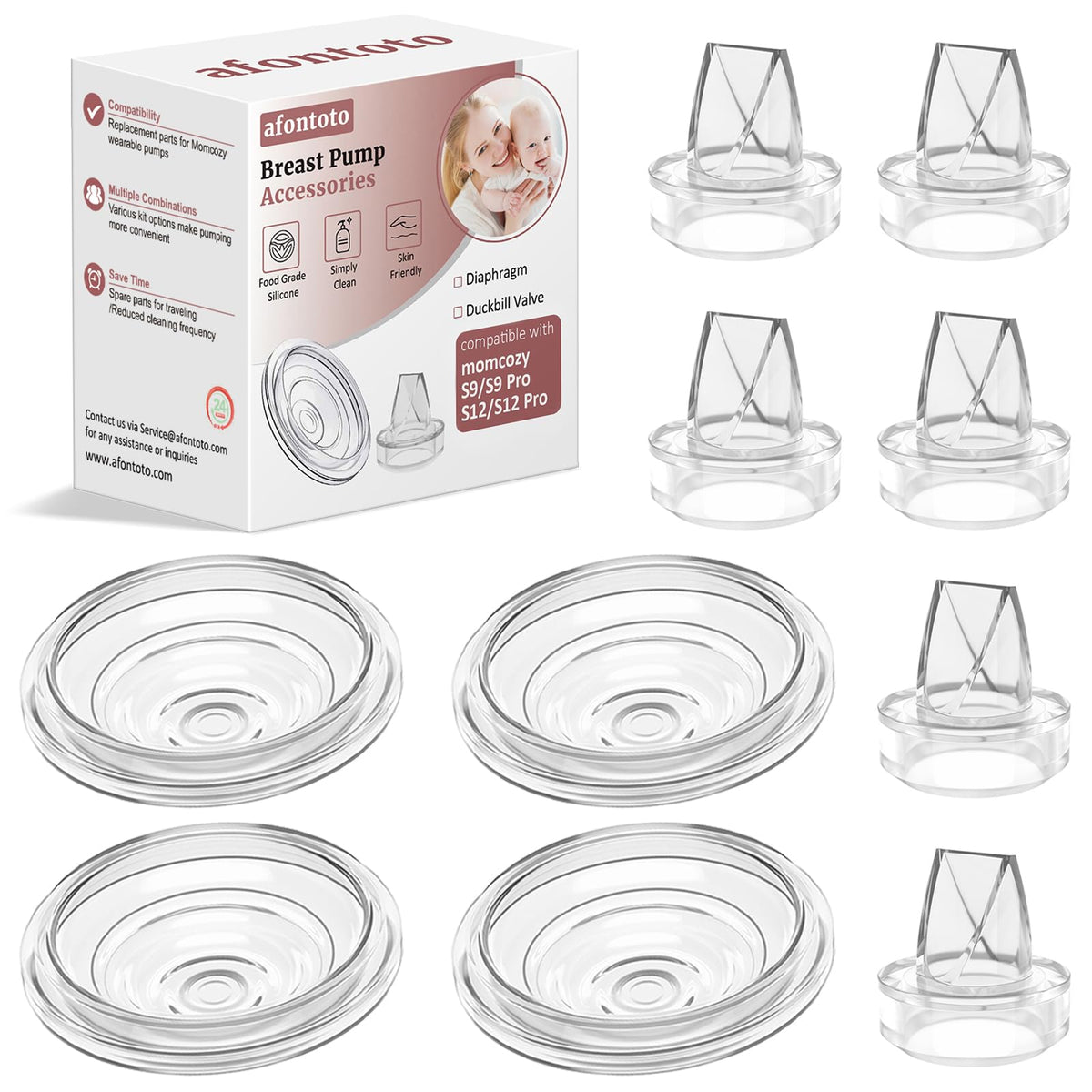 Flange Inserts 16mm for 24mm Flanges/Shields of Pumps, Softer Silicone Flange Insert Compatible with Momcozy/Spectra/eufy/Medela/TSRETE Breastpump, Replacement Pump Parts Flanges Sizing Kit, 6PCS-16mm