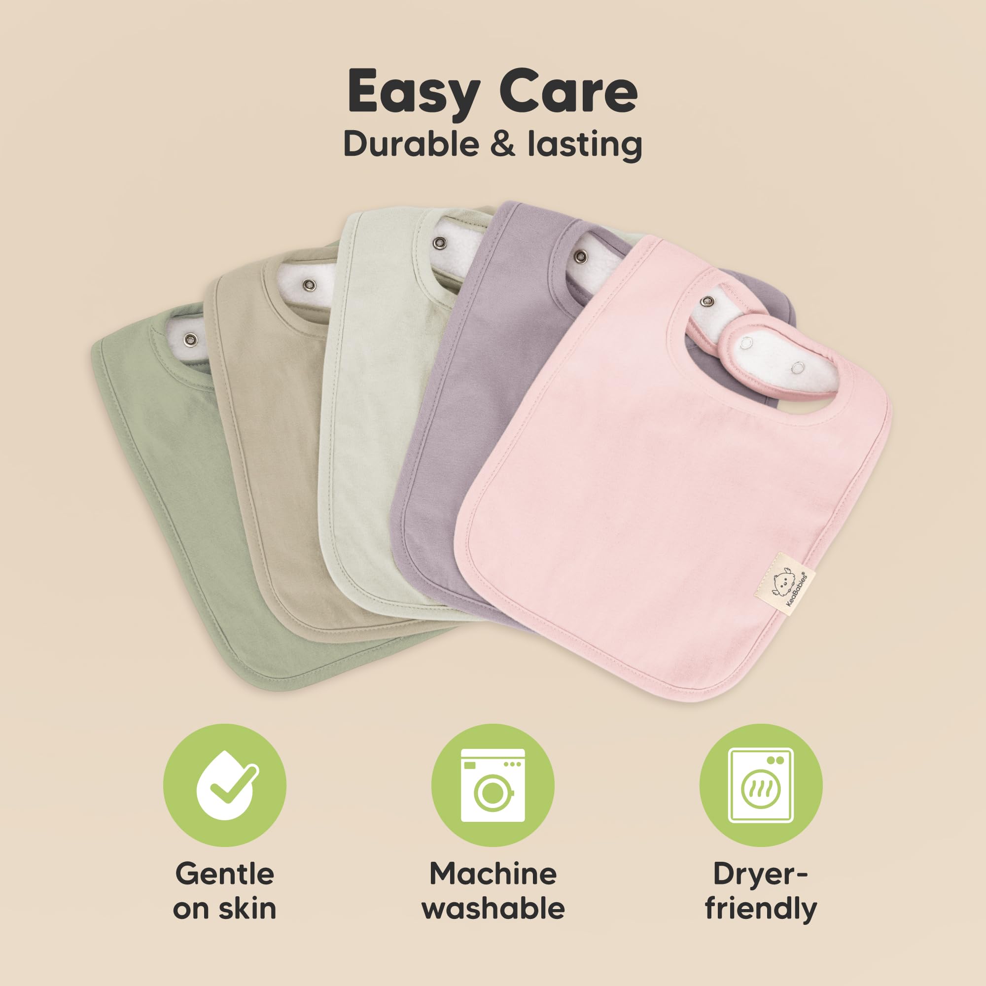 KeaBabies 8-Pack Organic Baby Bibs for Boys, Girls Drool Bibs (Embrace)