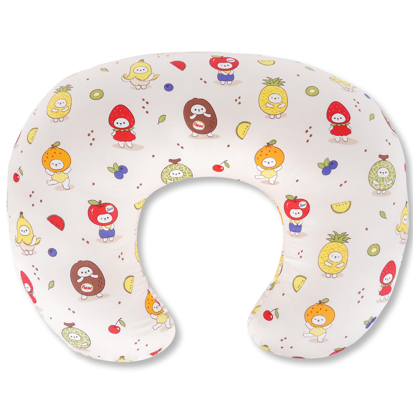 CHANGX3KB Ergonomic Nursing Pillow for Breastfeeding & Bottle Feeding, Breastfeeding Pillow to Reduce Back Neck Strain, Suitable for Breastfeeding Mom & Baby, Washable Cotton Cover(Fruit)