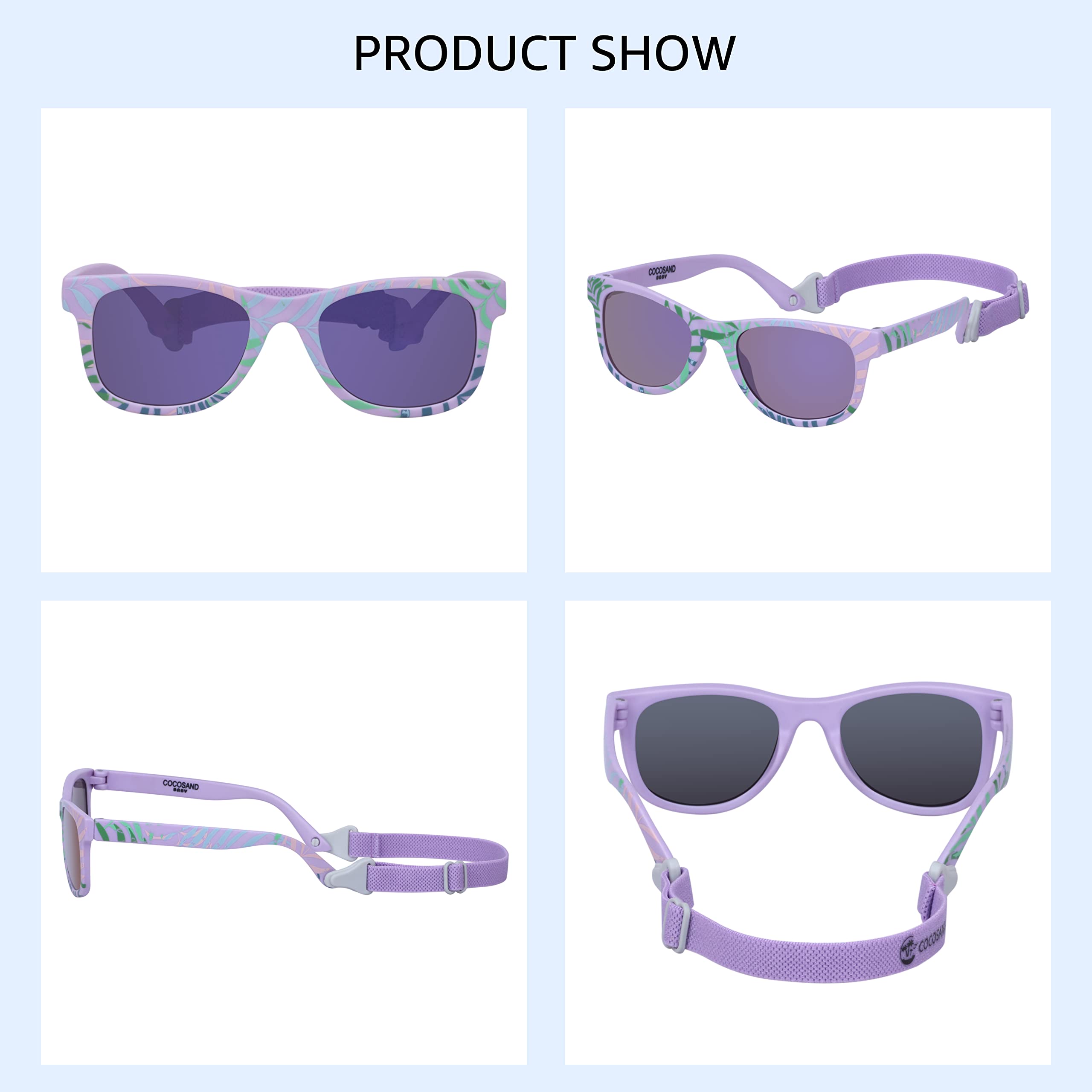 COCOSAND Flexible Polarized Baby Sunglasses with Strap
