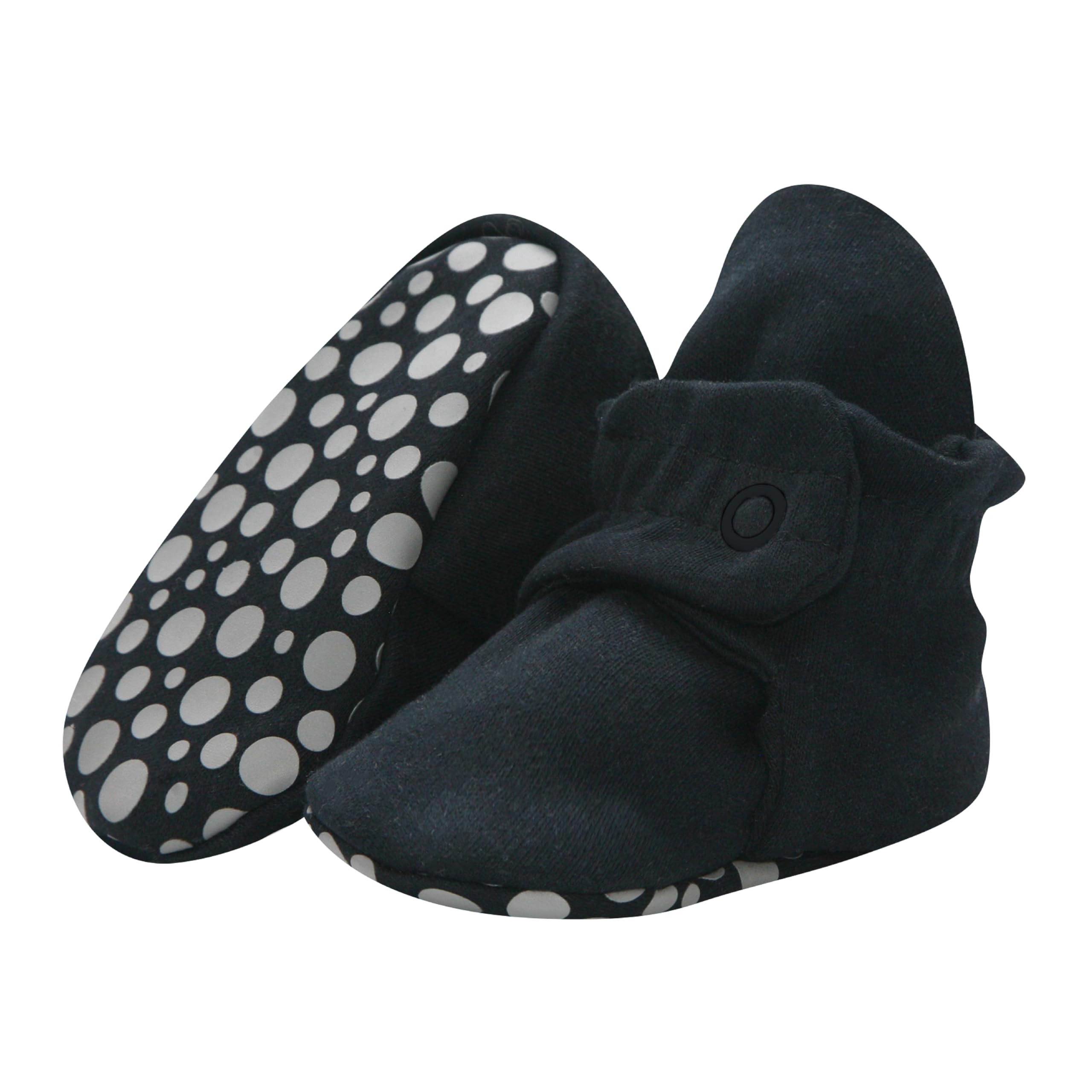 Zutano Unisex Organic Cotton Baby Booties With Gripper Soles, Black, 24M
