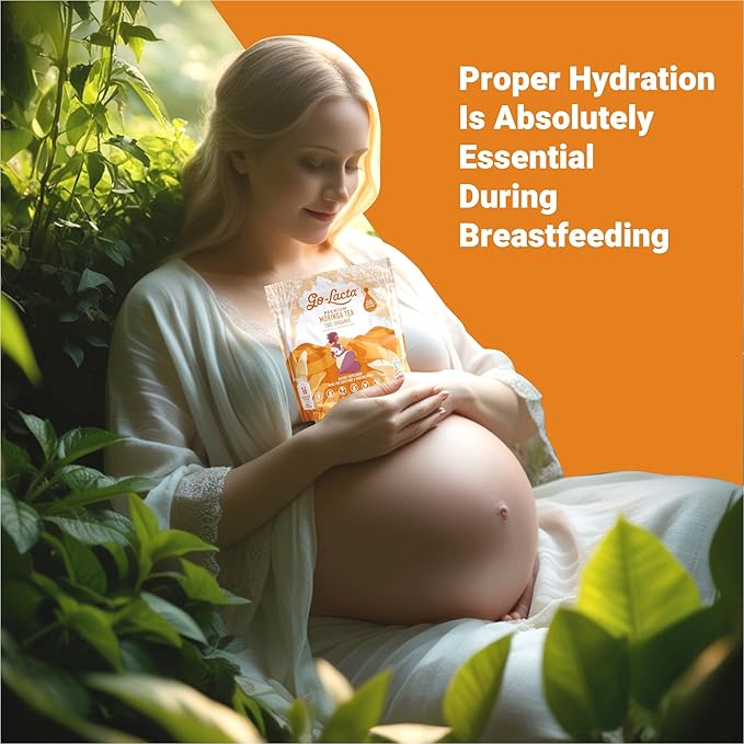 Go-Lacta Organic Moringa Tea – Increase Breast Milk Supply – Natural Lactation Tea for Breastfeeding Moms – Caffeine-Free Herbal Galactagogue – Prenatal Safe – 32 Servings