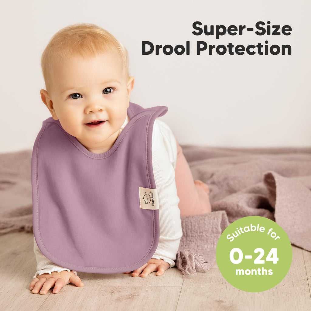KeaBabies 8-Pack Bibs for Baby Girls, Boys Pullover Baby Bibs 6-36M (Mauve)