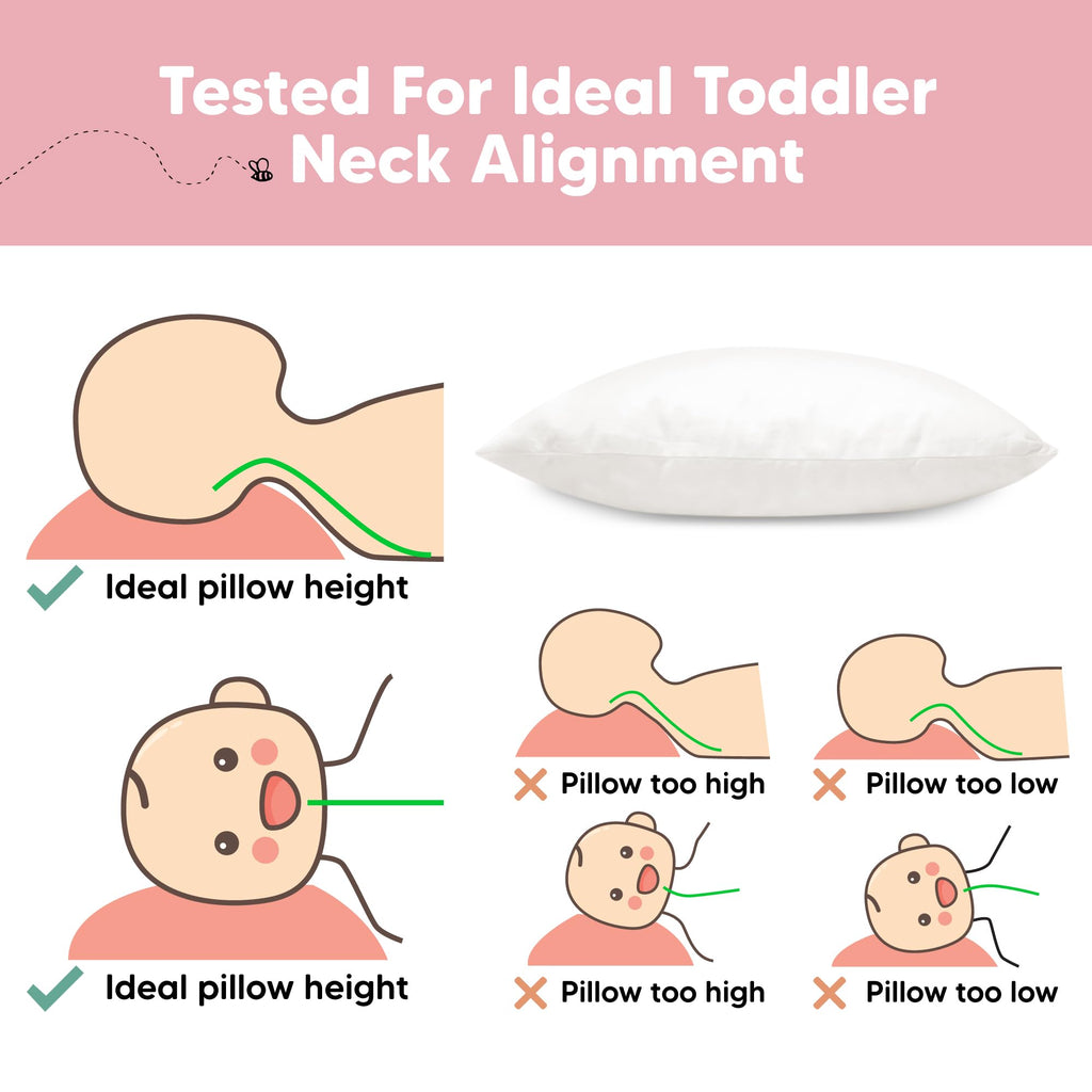 KeaBabies 1pk Toddler Pillows 2 Year Old to 5,13x18 Kids Pillow(Soft White)