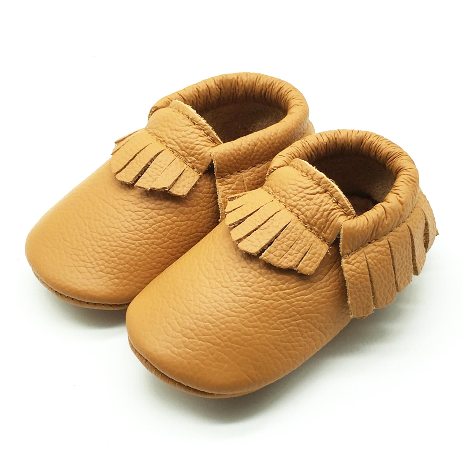 OWLOWLA Leather Baby Moccasins Soft Sole Baby Shoes Boys Girls 12-18months