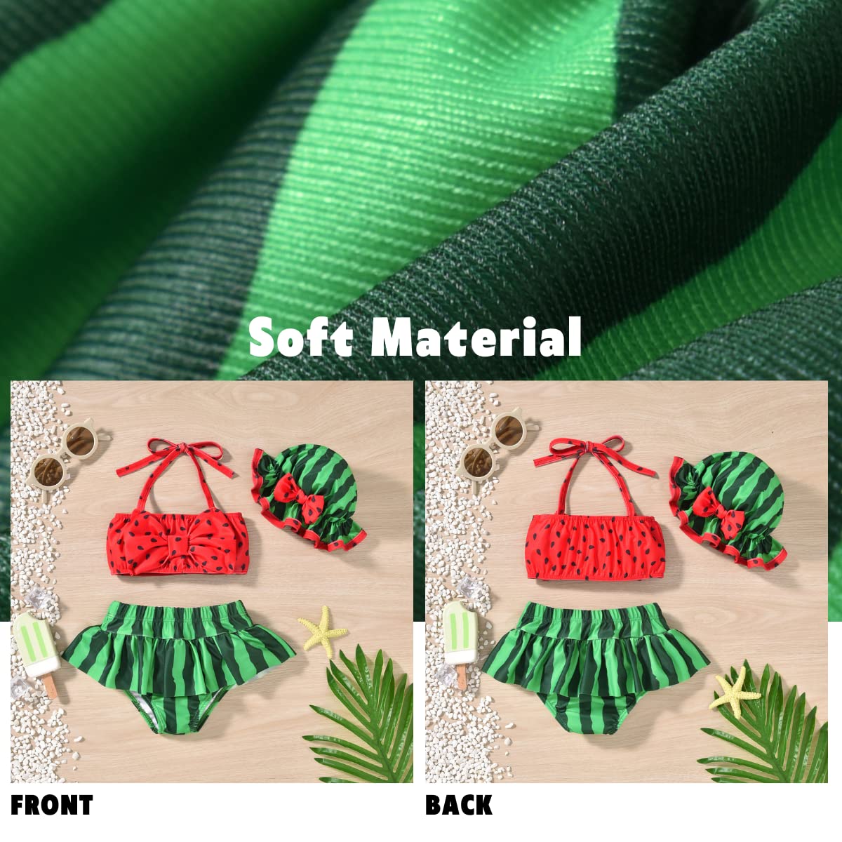 Infant Baby Girls Swimsuit Watermelon Bikini Two Pieces Bathing Suit Swimwear Summer Beach Set Blue 6-12 Months