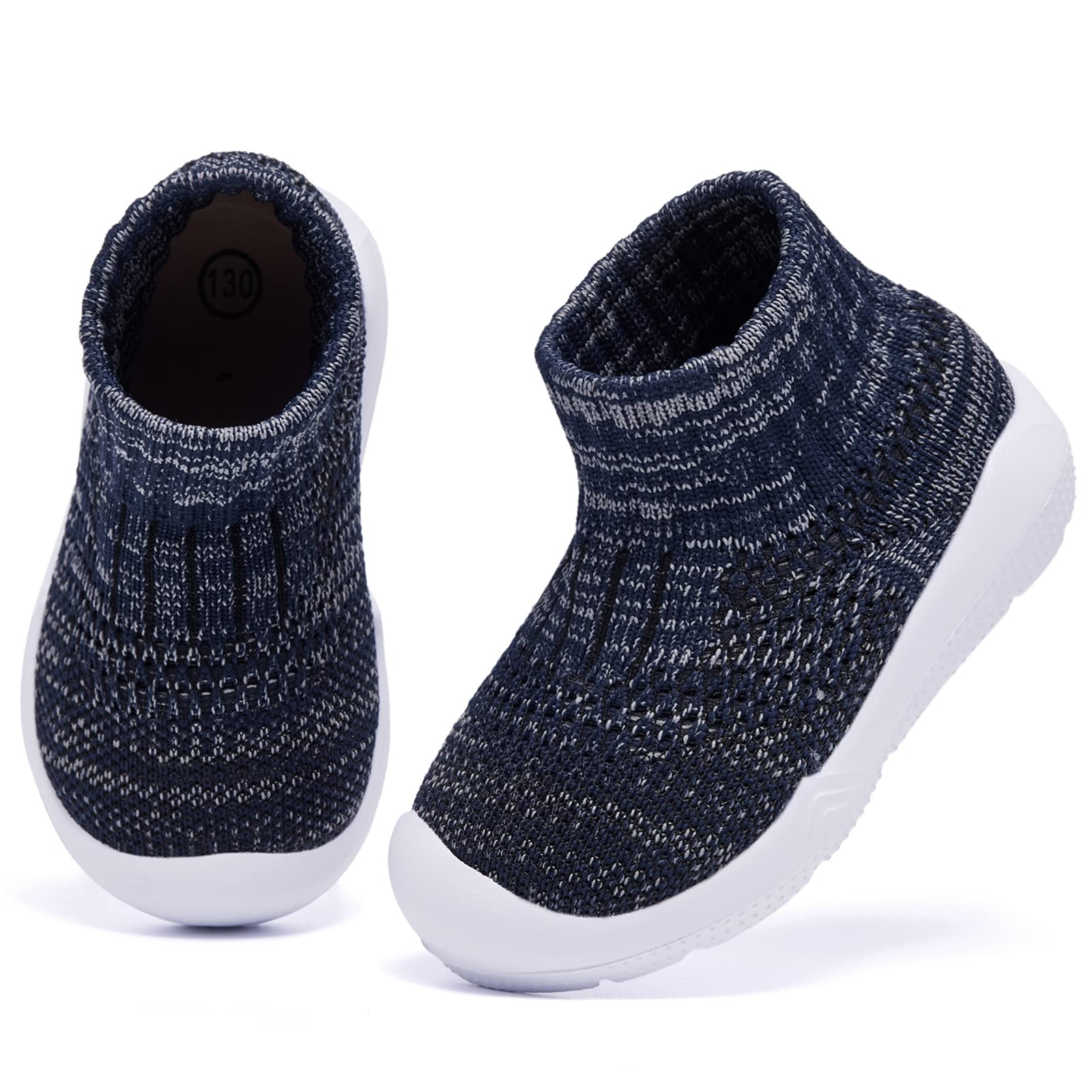 MORENDL Toddler Sock Shoes Baby Walking Shoes Infant Slippers Boys & Girls Non-Slip Sneakers Multi Blue