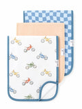 Copper Pearl Premium Baby Burp Cloths - 3-Pack Large Cotton Burp Cloths, Extra Soft Spit Up Rags with 3 Absorbent Layers, Perfect for Baby Boy and Baby Girl Gifts (21" x 10" Size, Ryder Set)