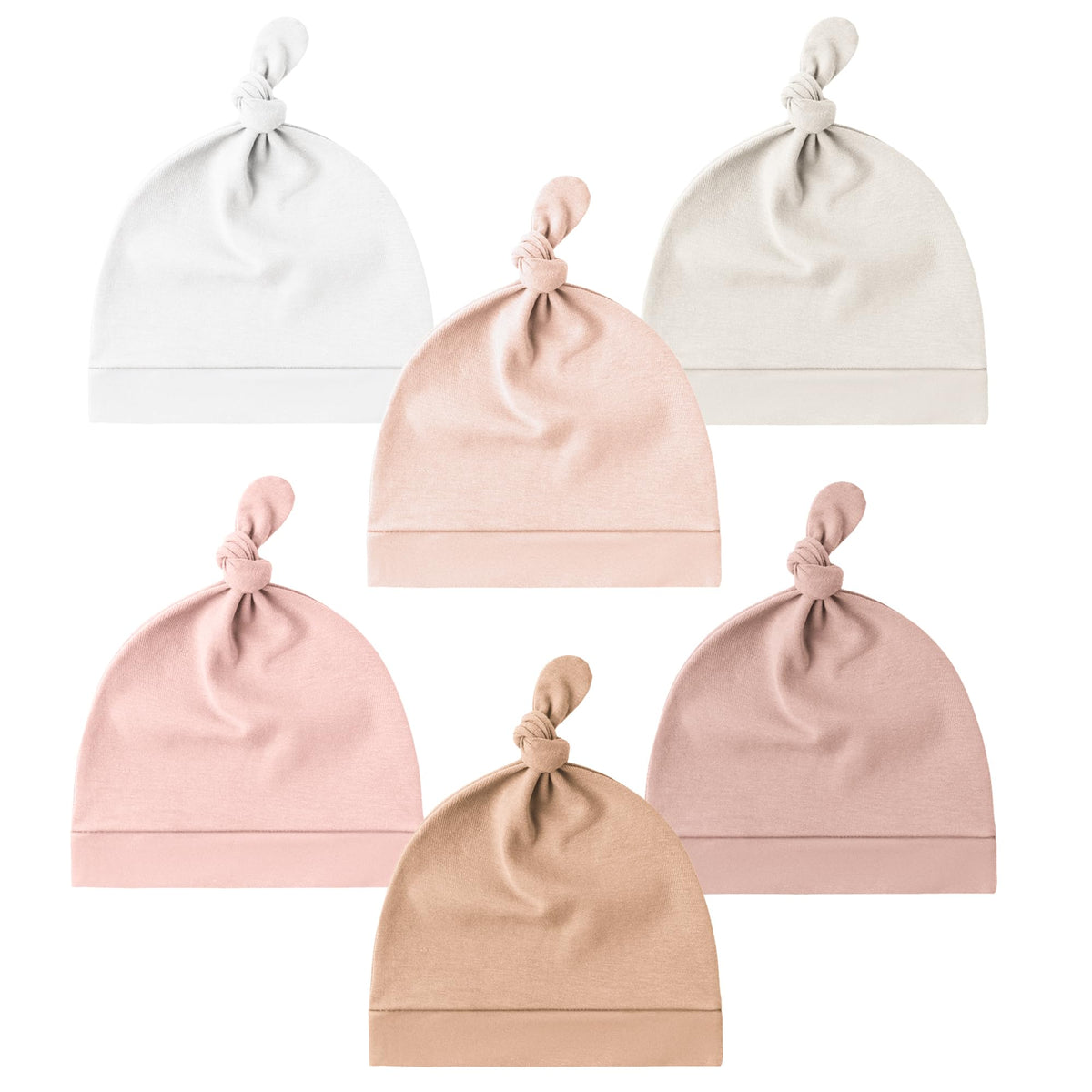 Konssy 6 Pack Baby Newborn Hats, Beanie Hat for Infant Girl Boy, 0-6 Months