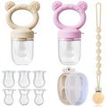 4 Pack Stylish Anti-Drop Fruit Pacifier Feeder, Breastmilk Popsicle Molds for Teething with Lids, Teether Pacifier, The Perfect Food Feeder, Silicone Feeder Teethers, Baby Teether, Baby Fruit Feeder