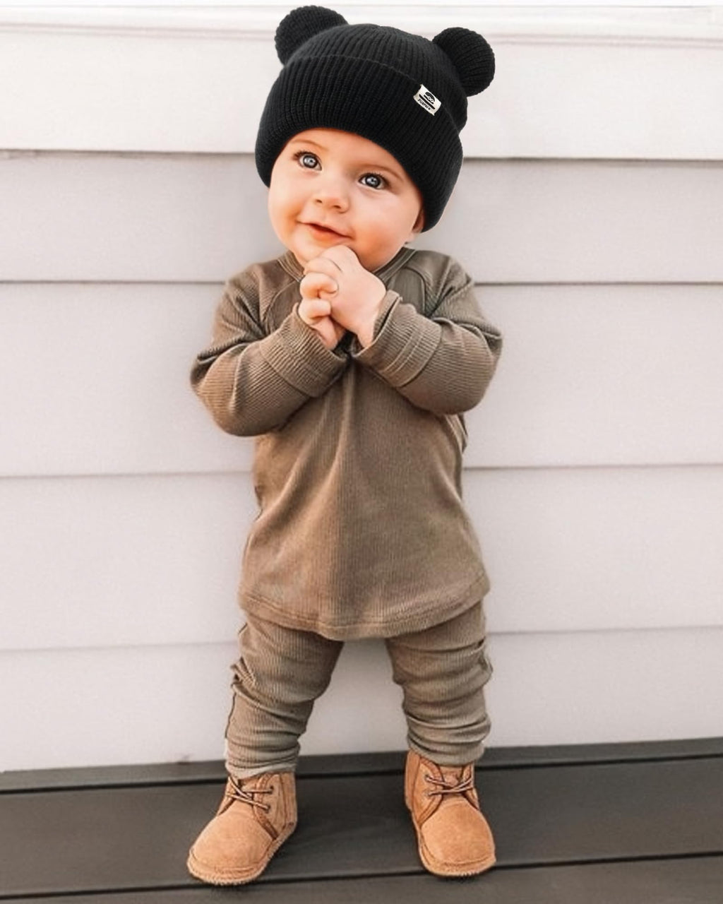 FURTALK Baby Beanie with Bear Ear Warm Knit Winter Hat for Infant Toddlers
