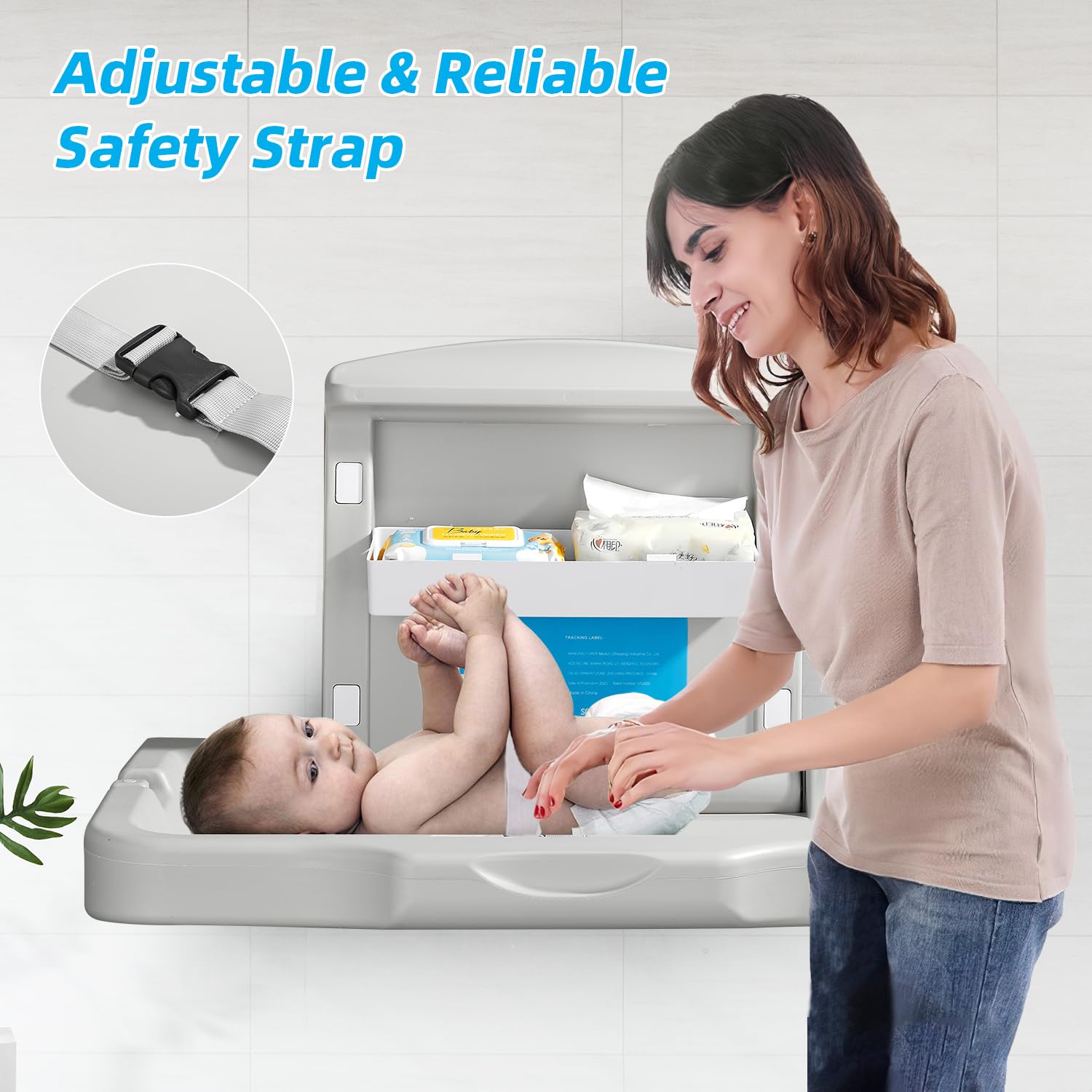 Modundry Wall Mounted HDPE Fold-Down Baby Changing Station