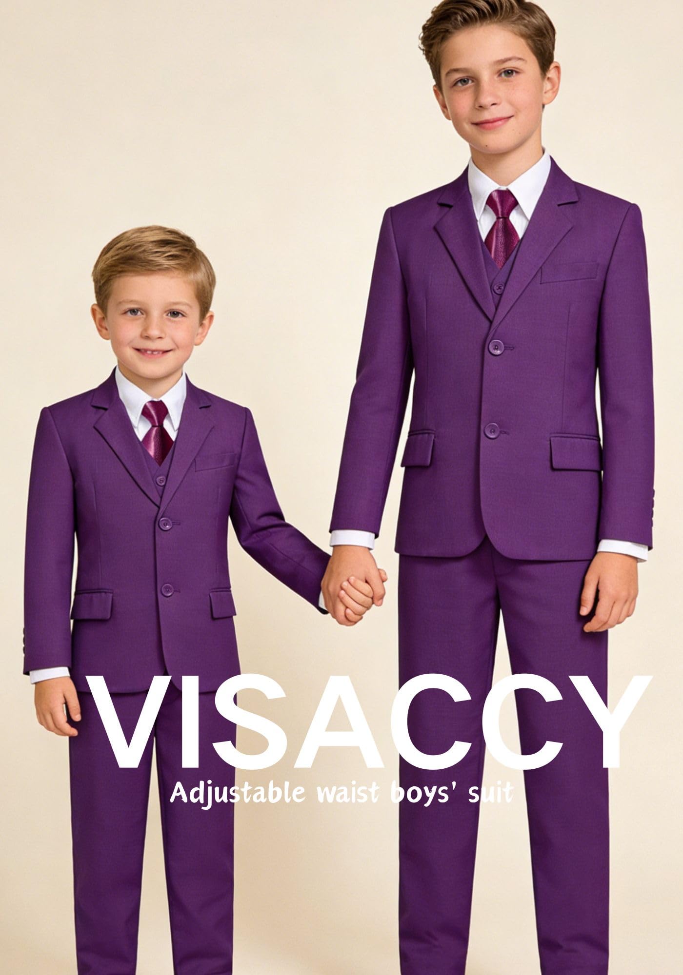 Suits for Boys Ring Bearer Outfit Boy Formal Suit Purple Tuxedo Size 6