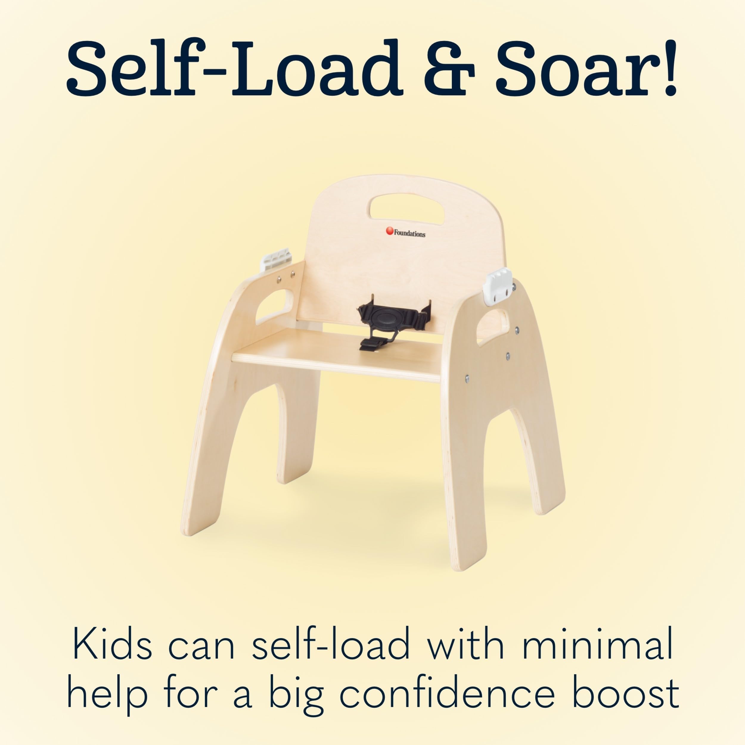 Foundations Easy Serve Low 9" Wood Feeding Chairs Highchairs, 2 Pack
