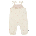 Modern Moments by Gerber Baby Girls' Sleeveless Ruffle Romper, Beige Cherry Stripe, 12 Months