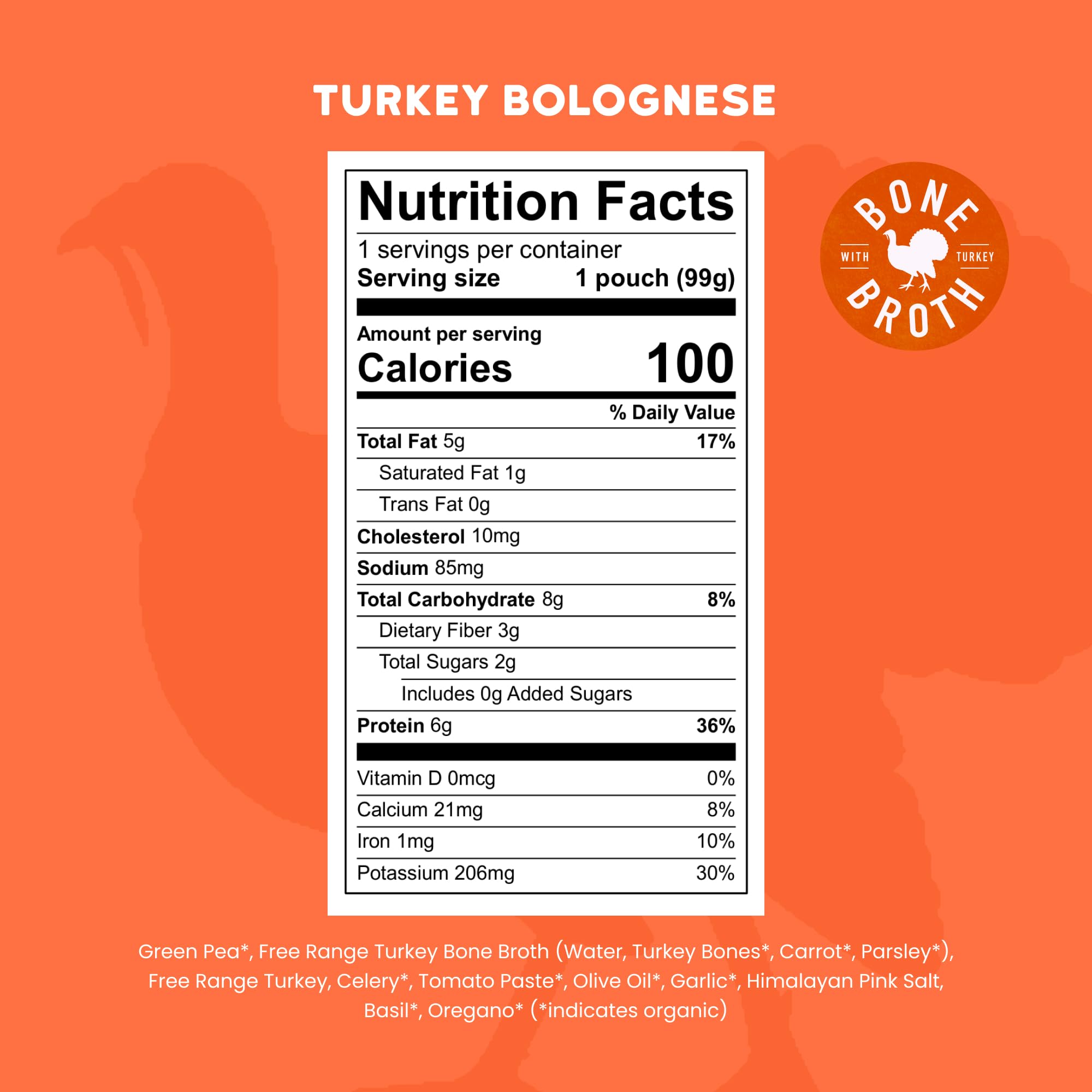 Serenity Kids Turkey Bolognese Baby Food Pouches, Organic, 3.5 Oz, 12 Pack