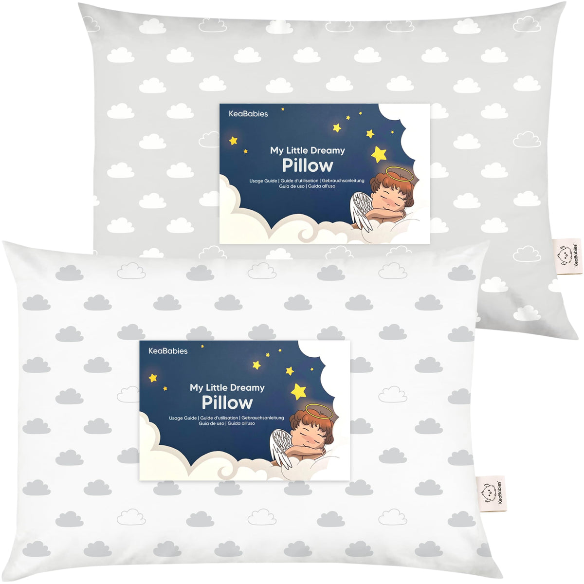 KeaBabies 2pk Toddler Pillows 2 Year Old to 5,13x18 Kids Pillow (Mist Pink)