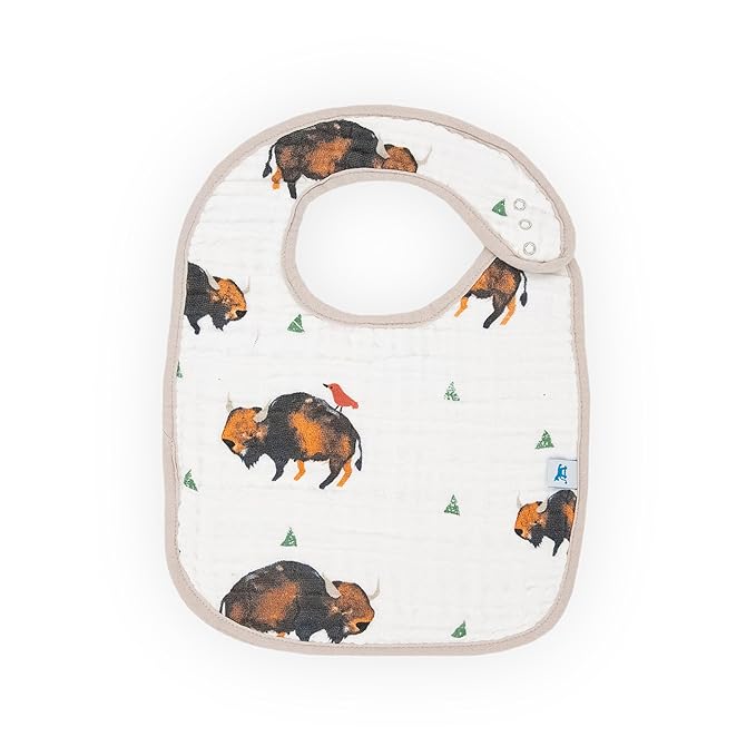 Little Unicorn Premium Classic Bib 3 pack | Adjustable as baby grows | Soft fabric on skin | Great for first time eaters (Bison)