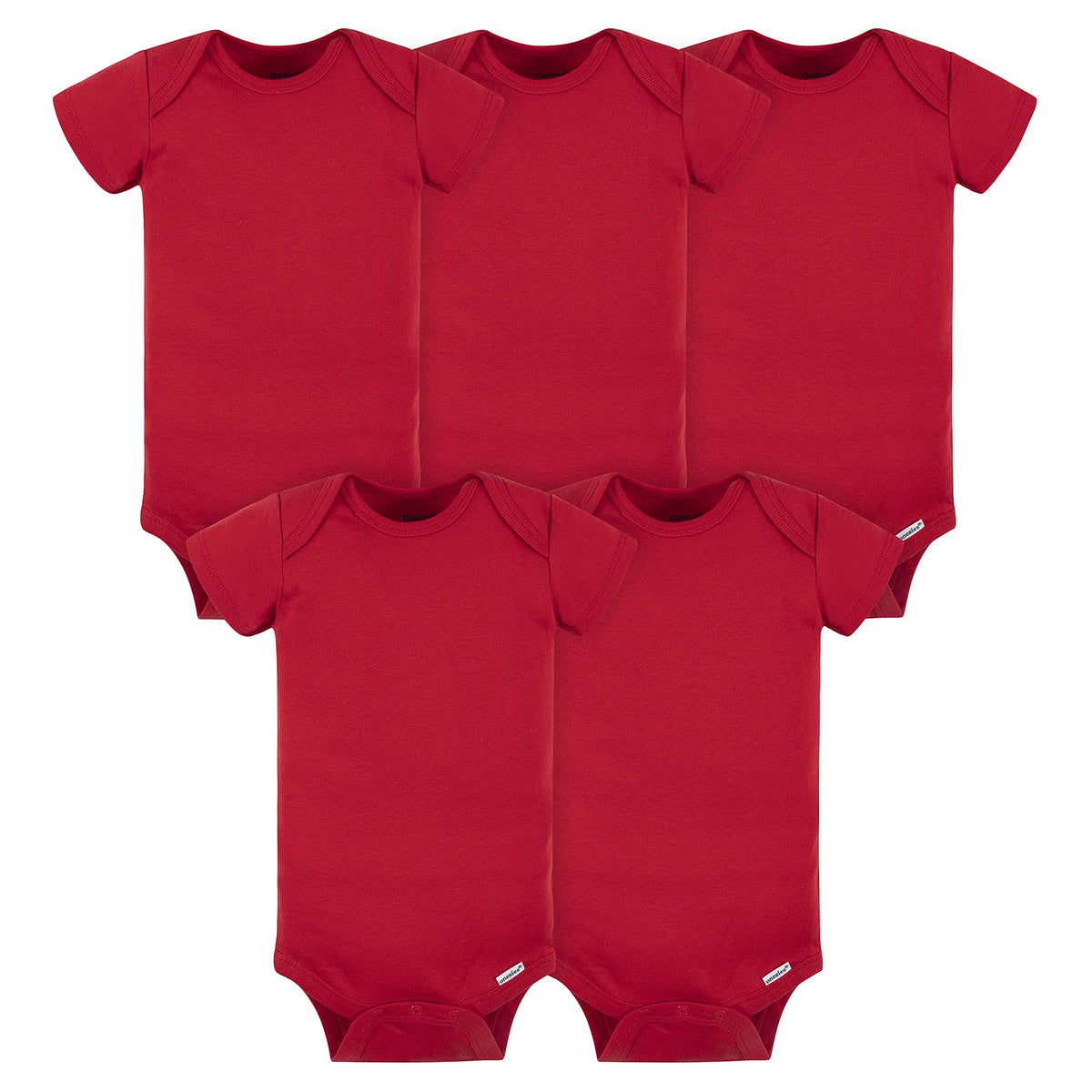 Gerber Unisex Baby 5-Pack Solid Onesies Bodysuits, White, 18 Months