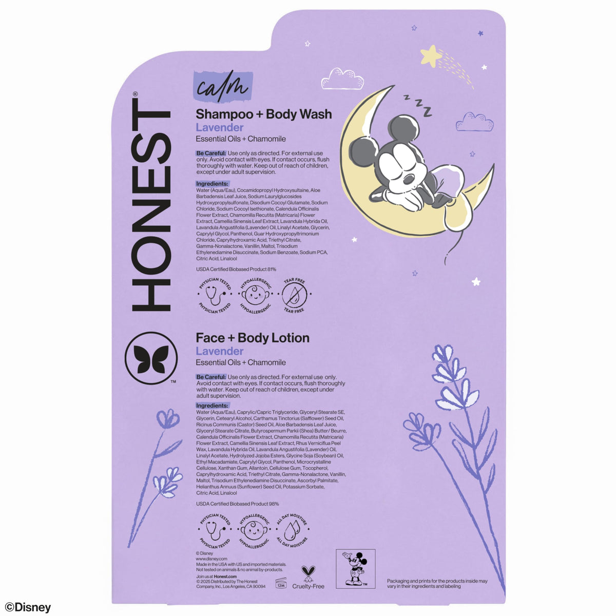 The Honest Company Shampoo, Body Wash & Lotion Bundle, Lavender, 18.5 fl oz
