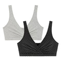 Motherhood Maternity Women’s 2-Pack Wrap Front Nursing Bras, Mini Dot/Heather Grey, XL