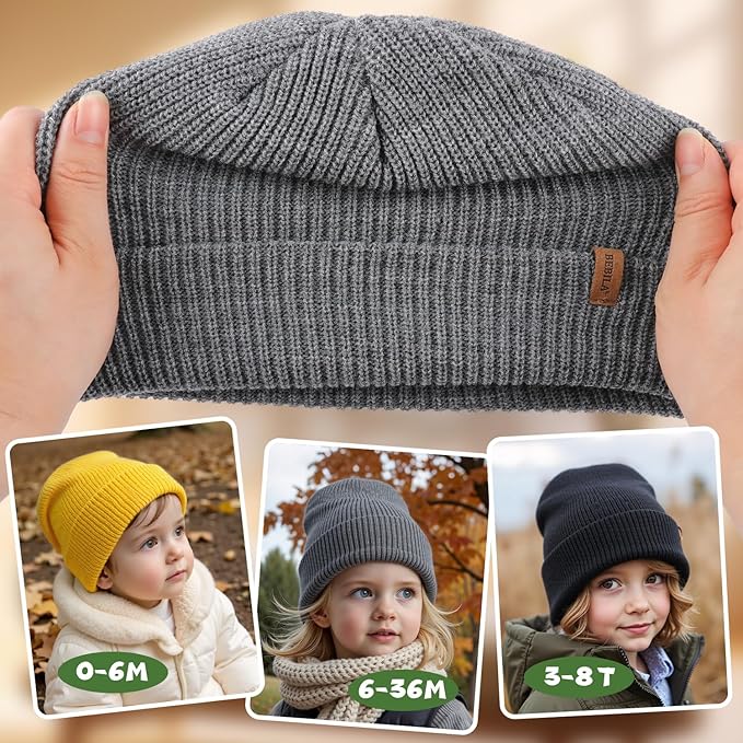 Bebila Baby Beanie Toddler Infant Winter Hats Knit Warm Caps for Boys Girls