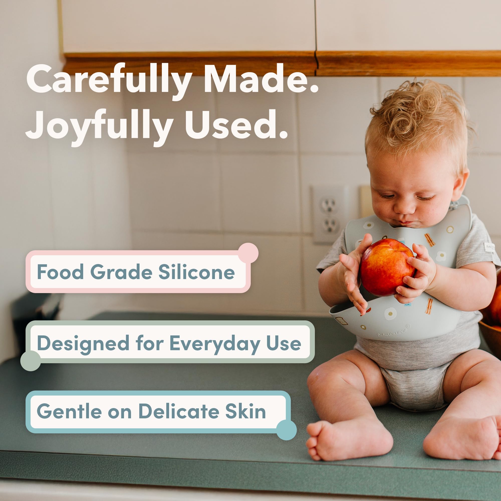 Loulou Lollipop Waterproof Silicone Feeding Bib for Babies & Toddlers, Catch-All Pouch, Easy Clean, 3–36 Months – Sushi