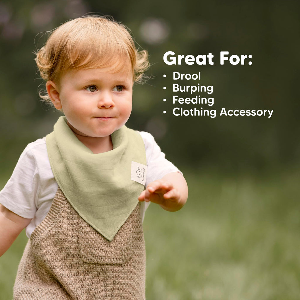 8-Pack Muslin Baby Bibs for Drooling, Teething Bandana Bibs 0-36M (Sahara)
