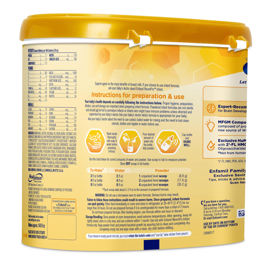 Enfamil NeuroPro Baby Formula Brain Building Duo DHA & MFGM, 20.7 Oz, 6 CT