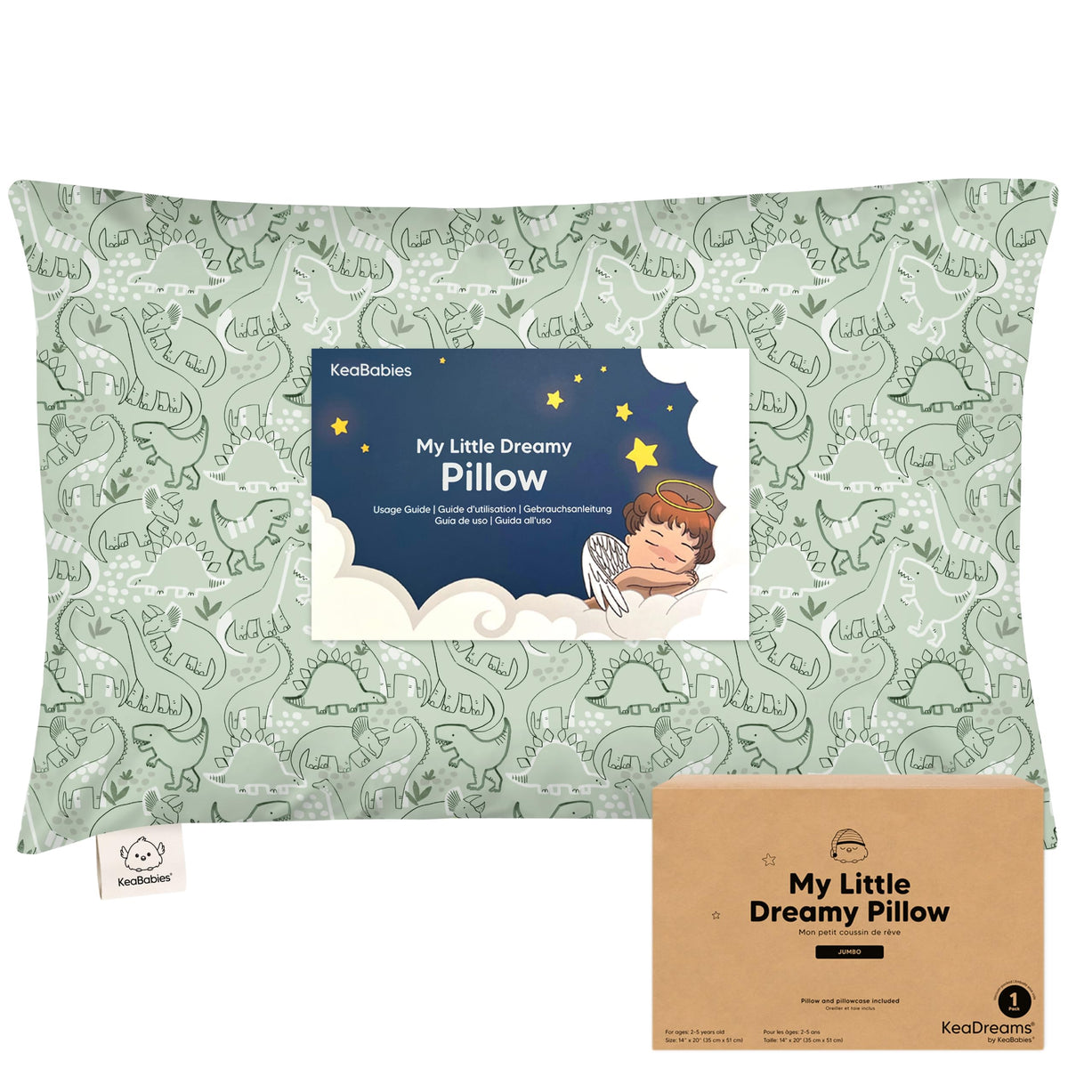KeaBabies Organic Toddler Pillow with Pillowcase, Jumbo 14X20 (KeaFriends)