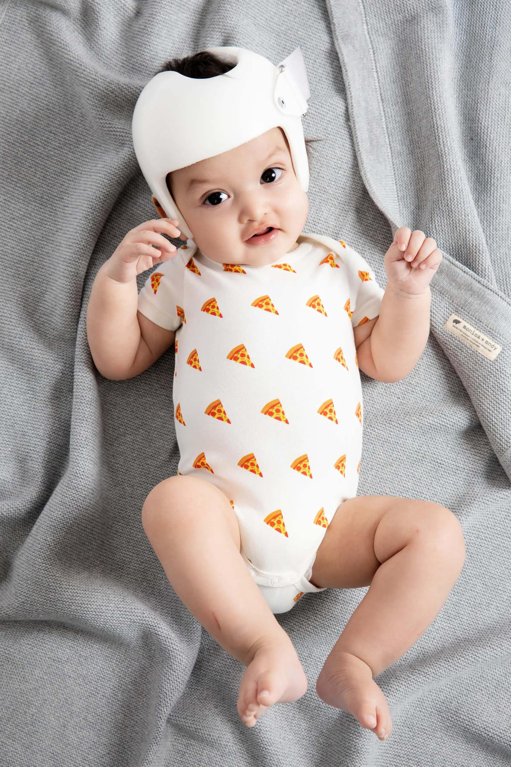 MONICA + ANDY Short Sleeve Jack & Jill Bodysuit 3-Pack, Size Preemie, Pizza Print, 100% Organic Baby Clothes for Boys & Girls, Super Soft Sustainable Cotton, Infant, Newborn & Toddler Sizes