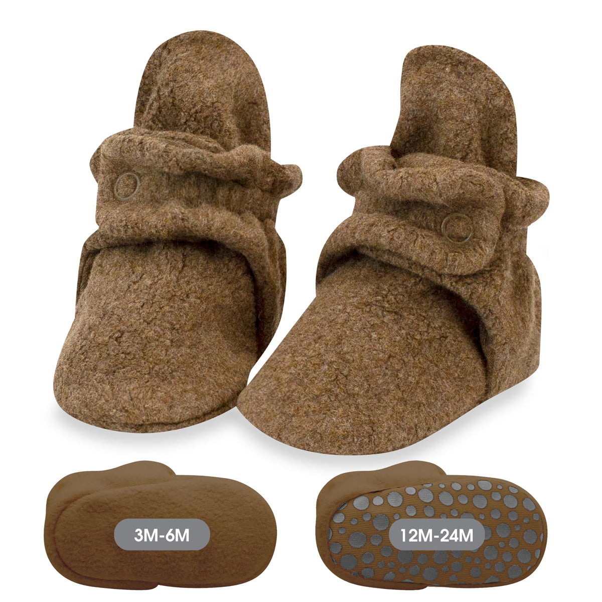 Zutano Unisex Fleece Baby Booties with Organic Cotton Lining, Newborn Essentials, True Navy, 3 Months