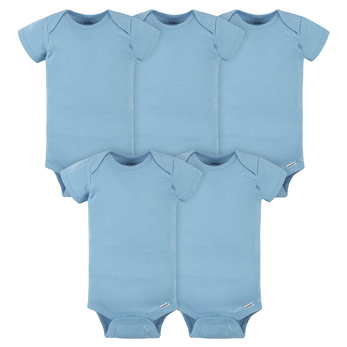 Gerber Unisex Baby 5-Pack Solid Onesies Bodysuits, White, 18 Months