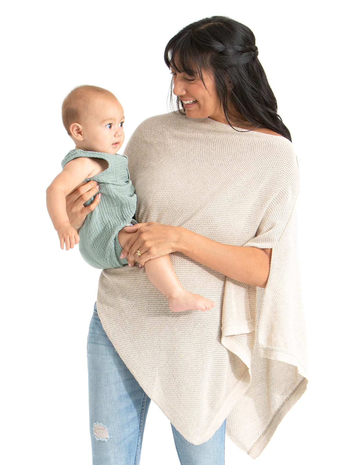 We are Amma | The Cocoon™ - Newborn Essentials Must Haves: Nursing Cover for Breast Feeding Essentials | Nursing Sweater Used as Breastfeeding Cover (Navy, One Size)