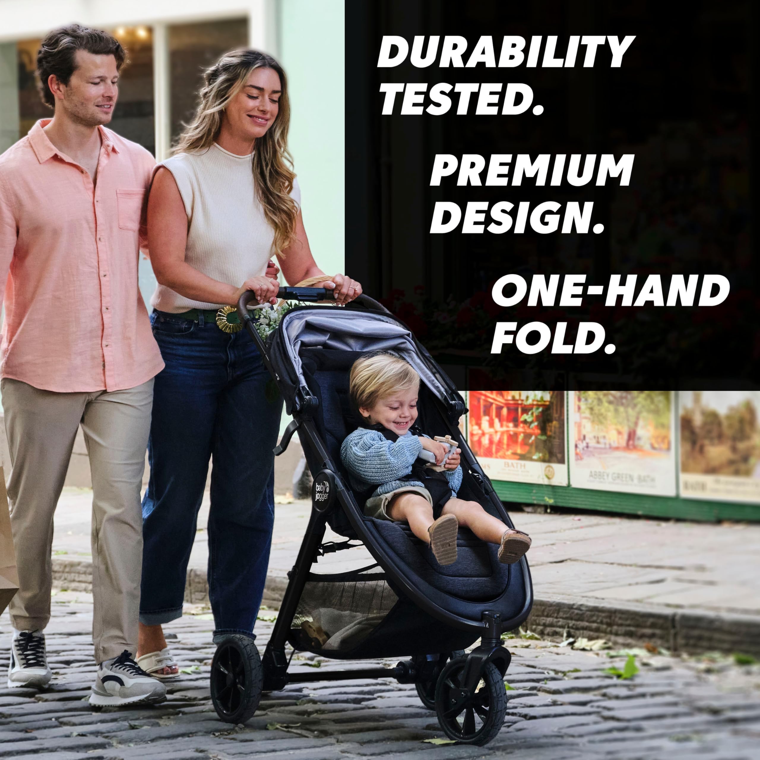 Baby Jogger® City Mini GT3 All Terrain Baby Stroller with Forever Air Rubber Tires, All Wheel Suspension, Lightweight Stroller with Magnetic Buckle, No-Rethread Harness, and Foot Brake, Sierra Sand