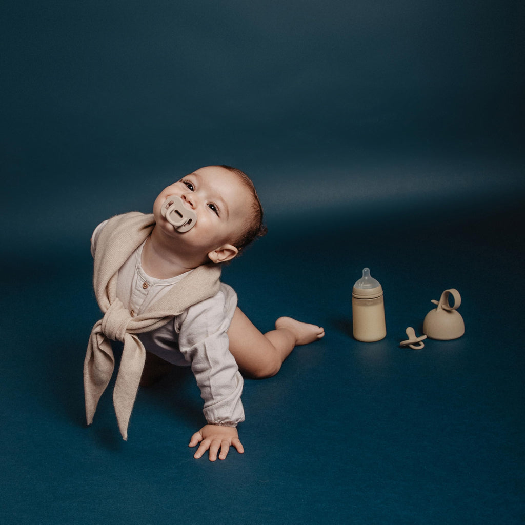 Color Essence SX PRO Silicone Baby Pacifier 1Pk, Made with 100% Soft Silicone, Baby Essentials Perfect for Breastfeeding Babies, Designed in Spain, 0-6 Mths, Irish Cream