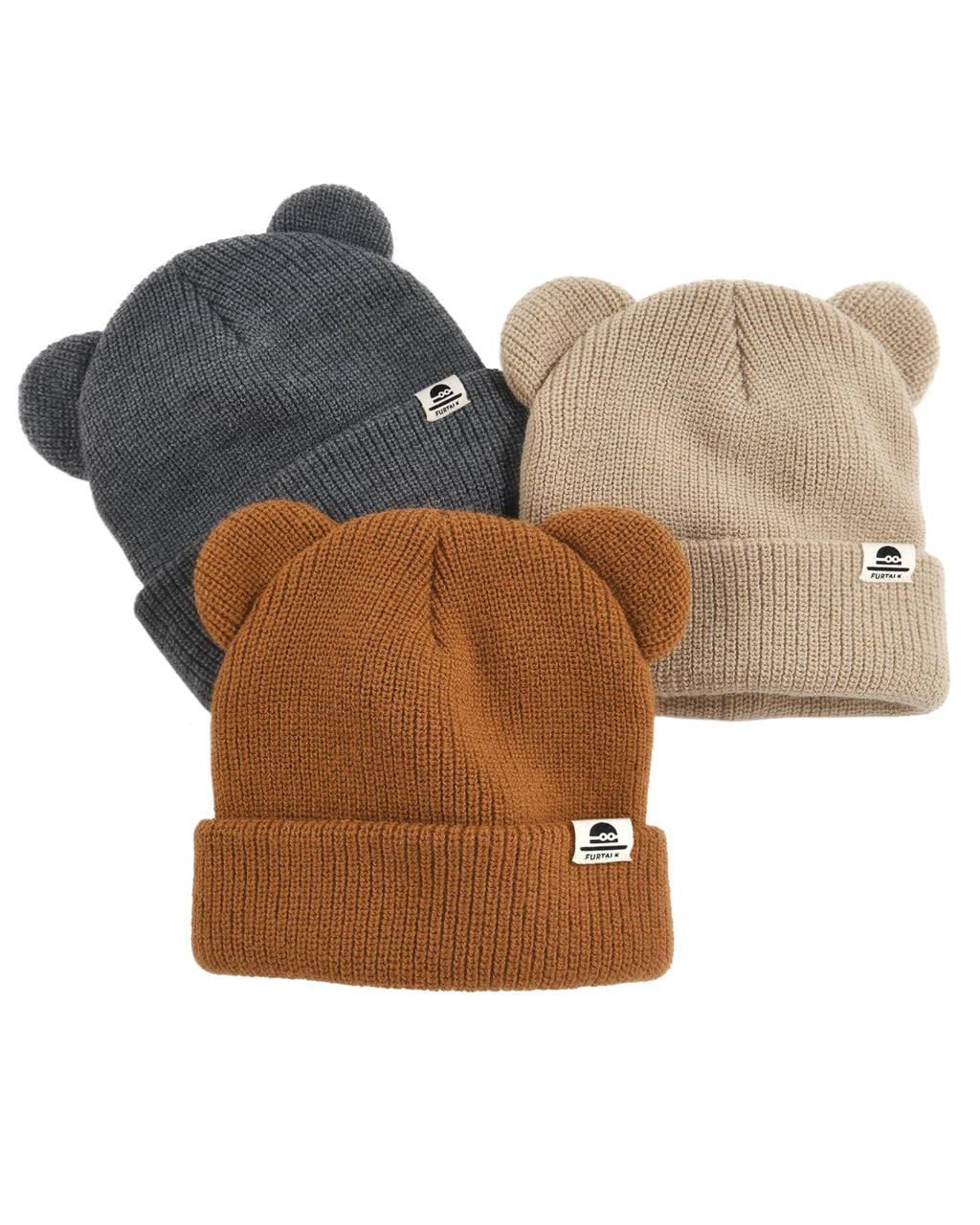 FURTALK Baby Beanie with Bear Ear Warm Knit Winter Hat for Infant Toddlers