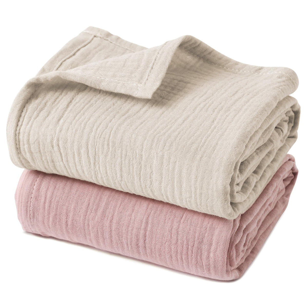 GLLQUEN BABY Muslin Swaddle Blankets for Newborn Girls, Large 40''x38''