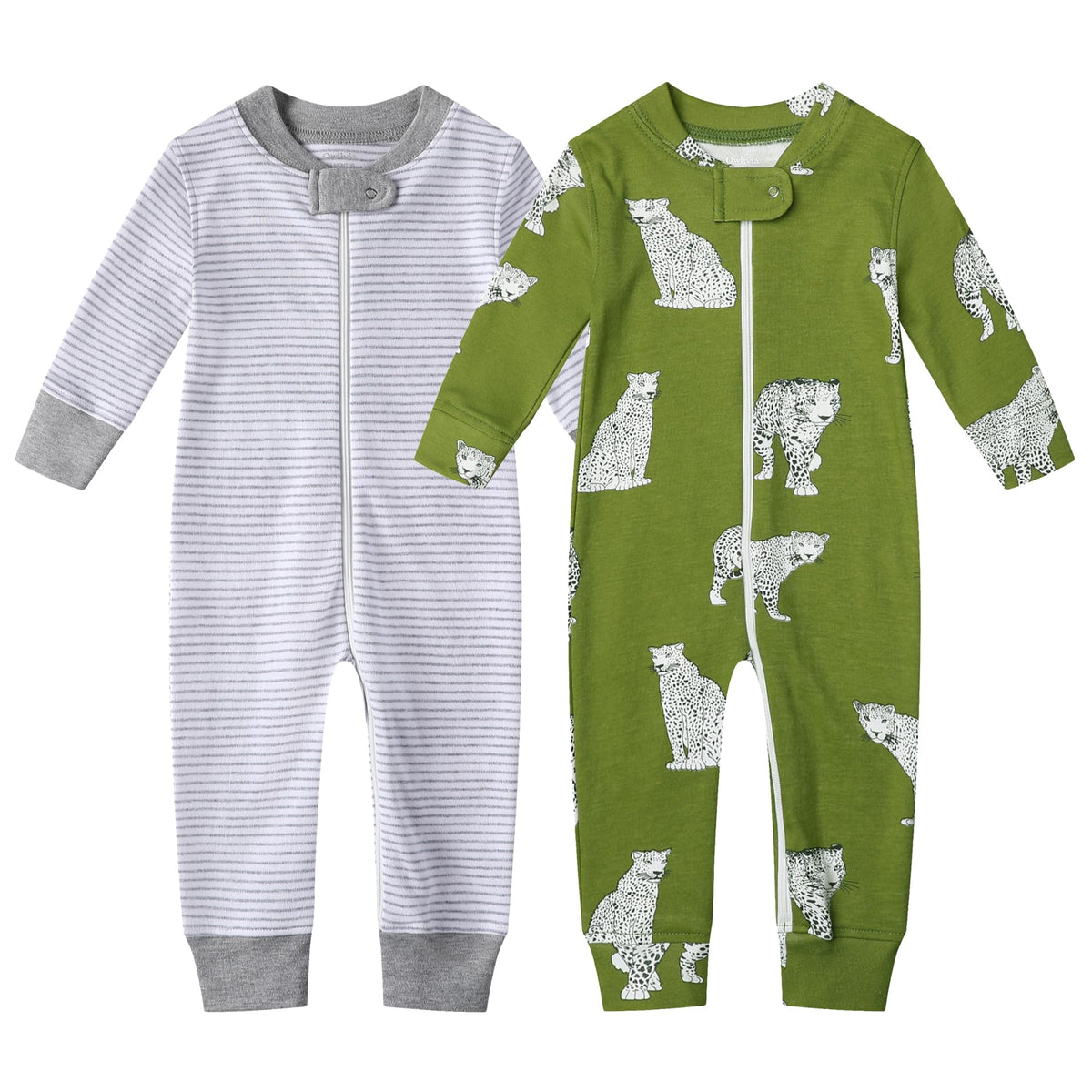 Owlivia Organic Cotton Baby Boy Girl Zip up Sleep N Play, Footless, Long Sleeve(0-3 Months, Blue)