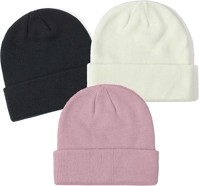 YMYDYFC Baby Beanie 3Pack Toddler Beanie Infant Knit Hat Baby Winter Hats for Boy Girl Winter Clothes Warm Knit Cap 0-6Years