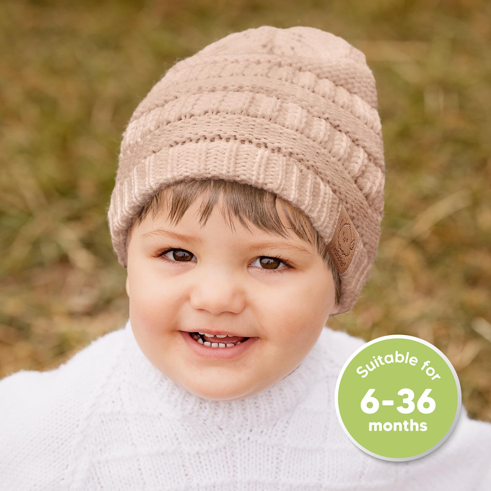 KeaBabies 3-Pack Baby Beanies for Boys, Girls,Soft Cute Baby Hat (Tea Rose, 6-36M)