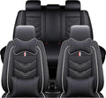 Leather Car Seat Covers Fit for LR LR4 2009-2016, 5 Seater Waterproof and Wear-Resistant Seat Cover Interior Accessories(Full Set with Pillow,Black&White)