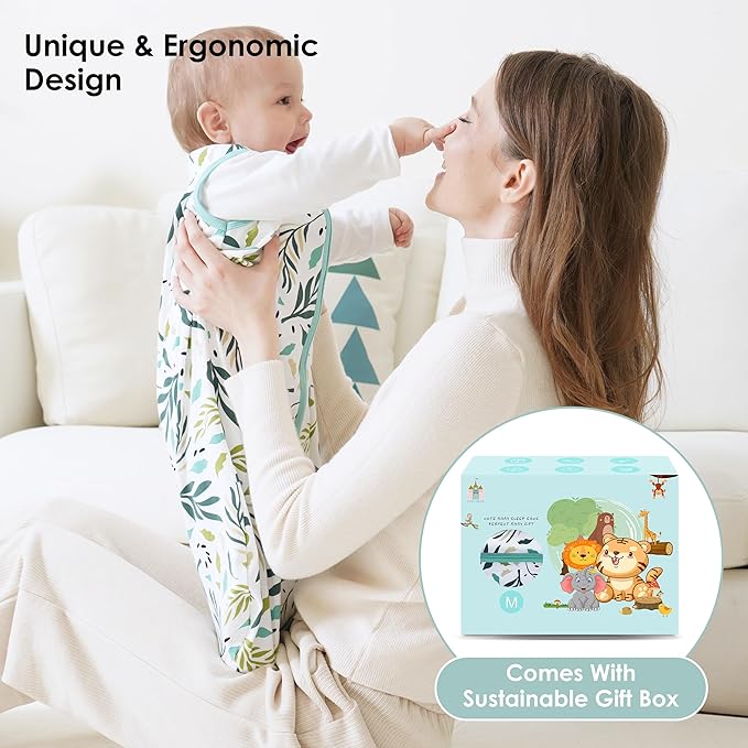 Cute Castle Baby Sleep Sack 12-18 Months - Lightweight 100% Cotton 2-Way Zipper TOG 0.5 Infant Wearable Blanket, Newborn Essentials Toddler Sleep Clothes (3 Pack Green)