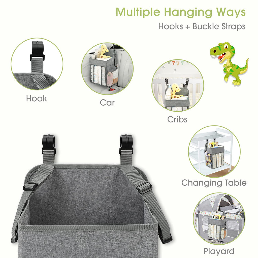 Maliton Changing Table Diaper Organizer Diaper Caddy (Gray)