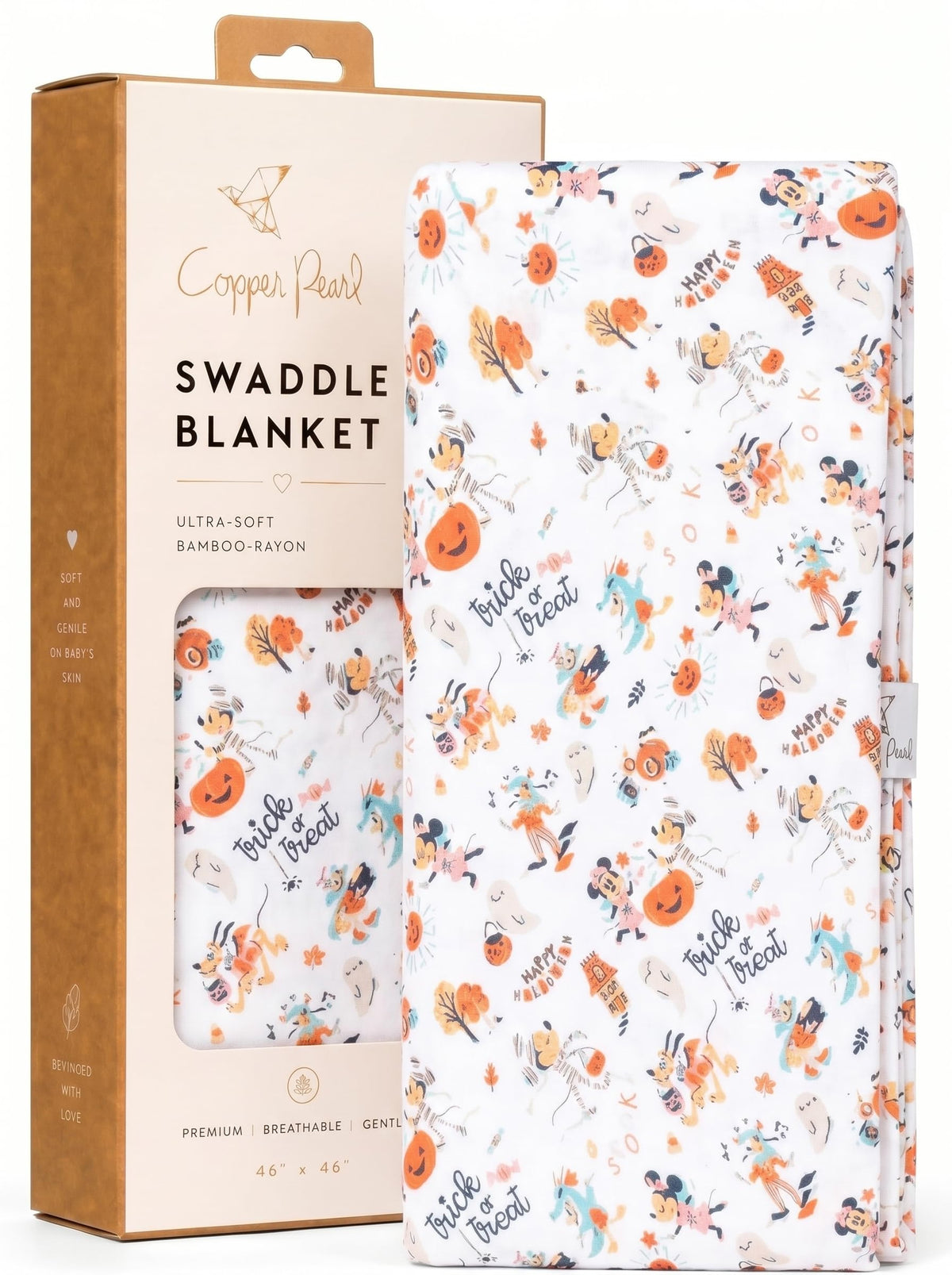 Copper Pearl Swaddle Blankets for Newborns | Soft Stretchy Receiving Blankets for Boys and Girls | Large 46 x 46 Inch Baby Blankets | Lightweight and Breathable Swaddles | Disney Princess