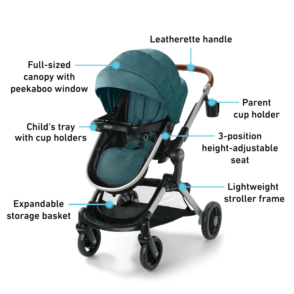 Graco Modes Nest Travel System, 3-in-1 Car Seat & Stroller Combo, Bayfield