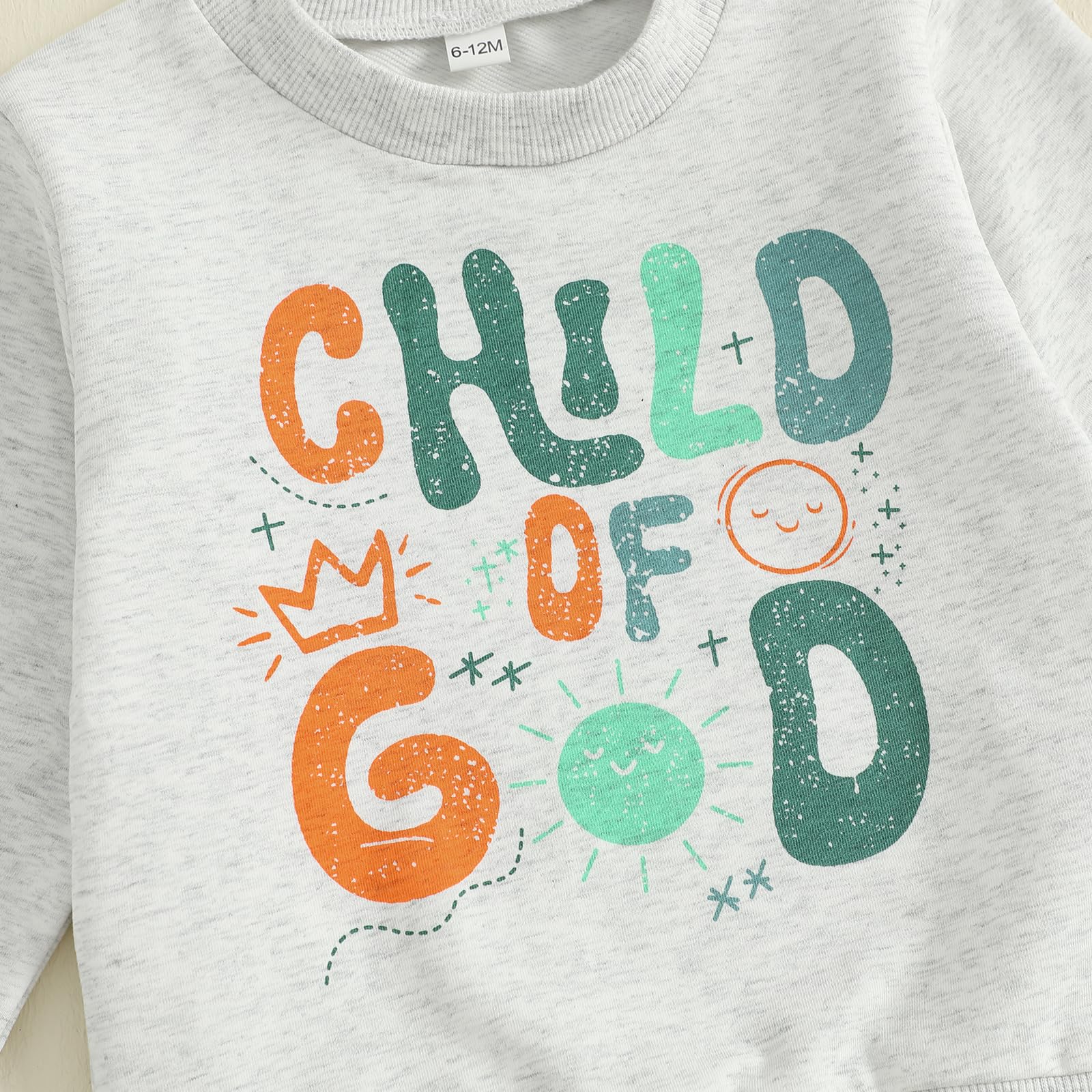 Nyapruwe Toddler Baby Boys Fall Winter Outfits Funny Print Top Pants Set (Gray letter print, 6-12 Months)