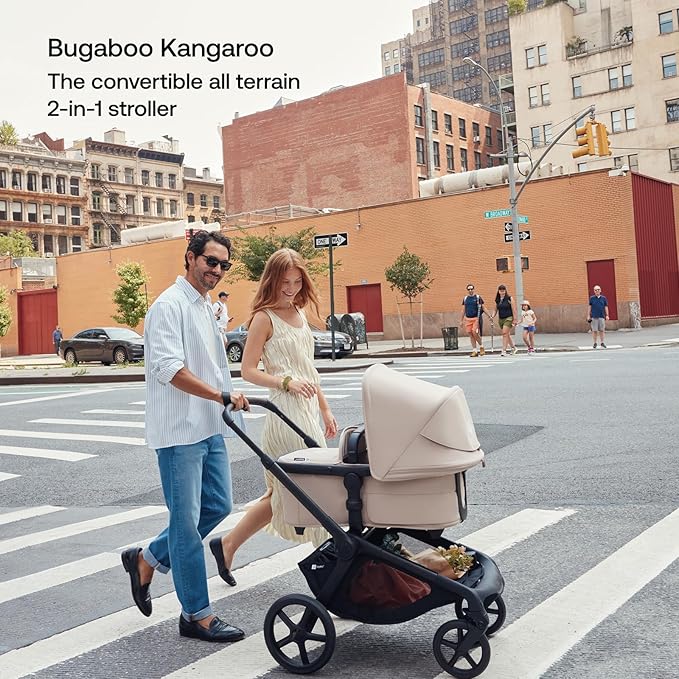 Bugaboo Kangaroo All-Terrain Single-to-Double Tandem Stroller for Infant and Toddler, for Up to Three Kids, XL Wheels, One-Hand Operation, Large Bassinet, XL Underseat Storage (Dark Cherry)
