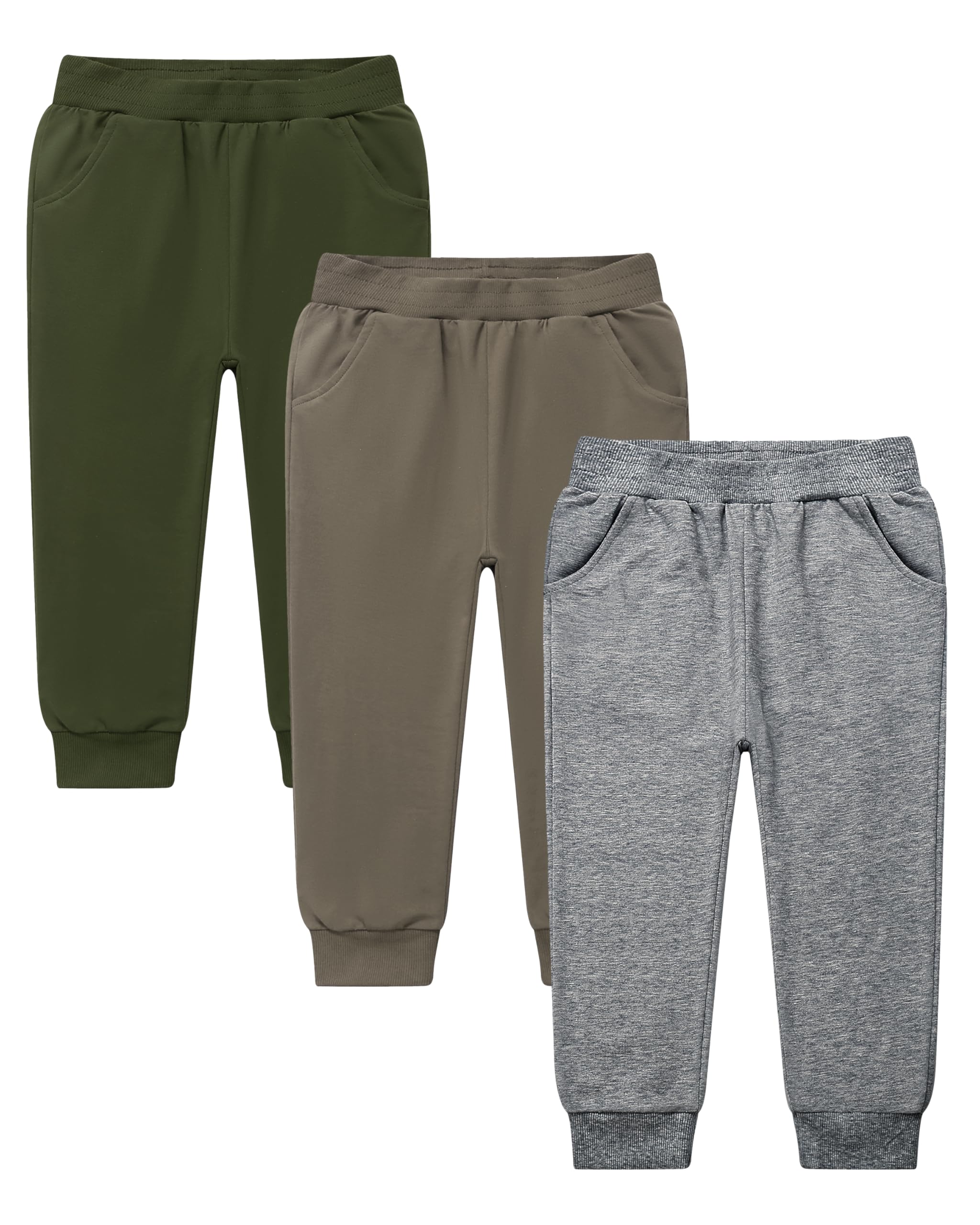 GFQLONG Toddler Boys Pants 100% Cotton Joggers Sweatpants with Pockets 3-4T
