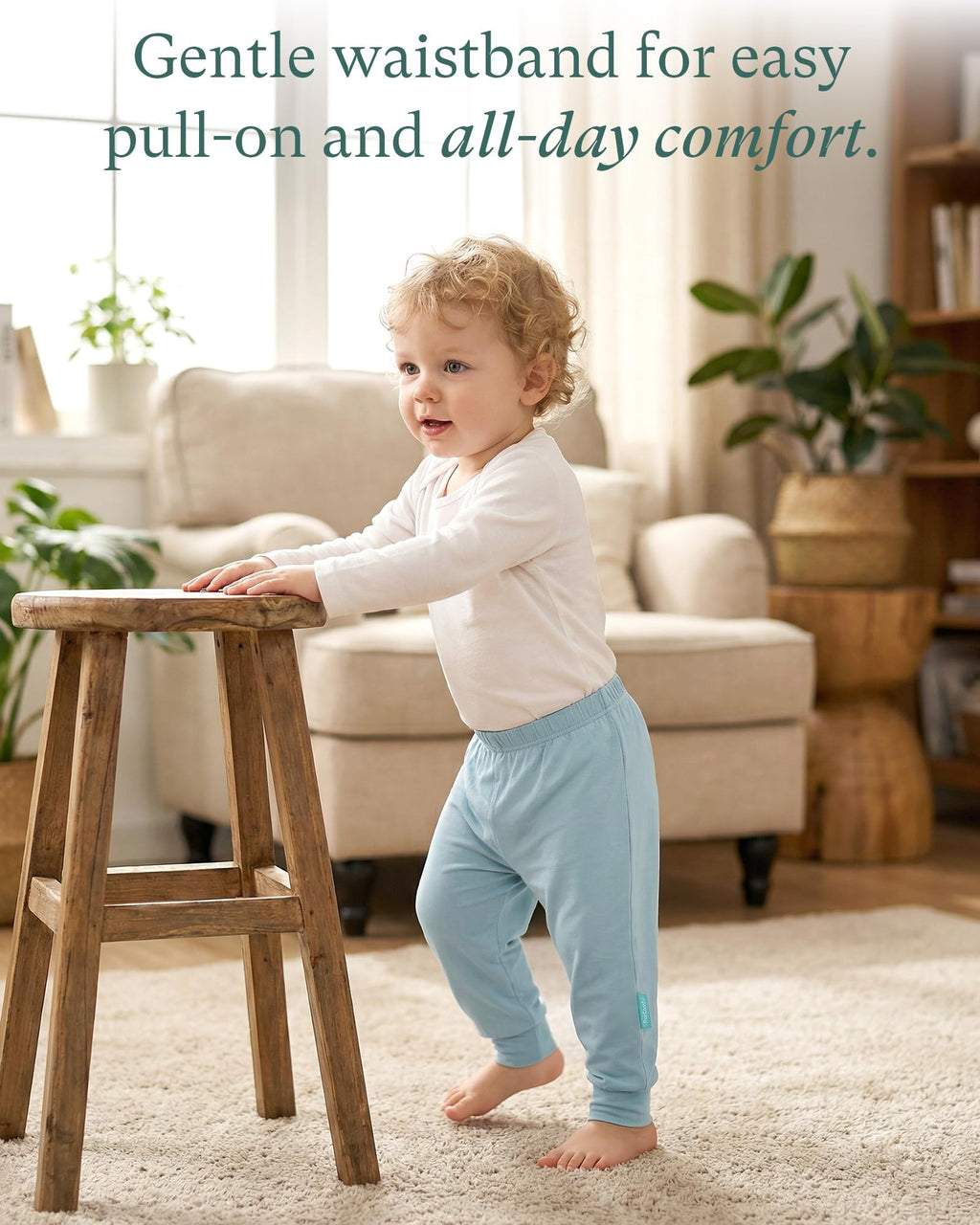 PurComfy Bamboo Viscose Baby Pants, Unisex 0-3 Months, 2-Pack